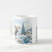 Winter Vibes Waterverf Moose - Koffiemok (Voorkant links)