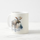 Winter Vibes Waterverf Moose Koffiemok (Voorkant links)