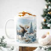 Winter Vibes Waterverf Moose - Koffiemok