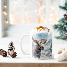 Winter Vibes Waterverf Moose - Koffiemok