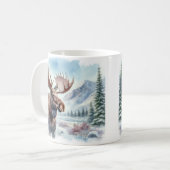 Winter Vibes Waterverf Moose - Koffiemok (Voorkant links)