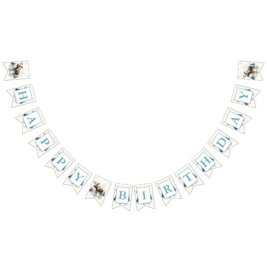 Winter Vibes Waterverf Moose - Verjaardag Vlaggetjes (Alle)