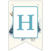 Winter Vibes Waterverf Moose - Verjaardag Vlaggetjes (Tweede vlag)