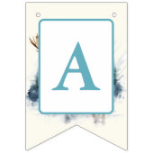 Winter Vibes Waterverf Moose - Verjaardag Vlaggetjes (Derde vlag)