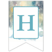 Winter Vibes Waterverf Pinguïn - Verjaardag Vlaggetjes (Tweede vlag)