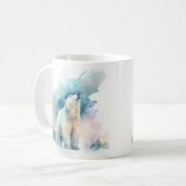 Winter Vibes Waterverf Polar Beer Koffiemok (Voorkant links)