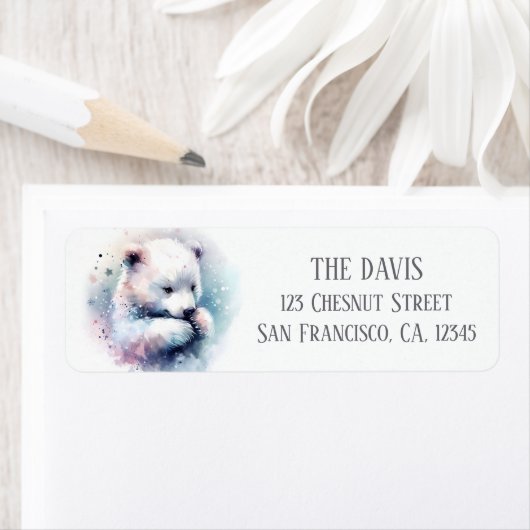 Winter Vibes Waterverf Polar Beer Retouradres Etiket (Insitu)