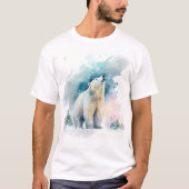 Winter Vibes Waterverf Polar Beer T-shirt (Voorkant)