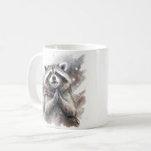 Winter Vibes Waterverf Raccoon Koffiemok (Voorkant links)