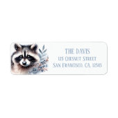 Winter Vibes Waterverf Raccoon Retouradres Etiket (Voorkant)