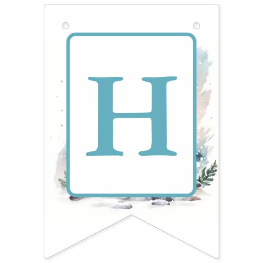 Winter Vibes Waterverf Seal - Verjaardag Vlaggetjes (Tweede vlag)