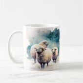 Winter Vibes Waterverf Sheep Koffiemok (Links)