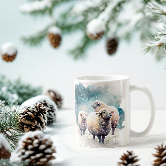 Winter Vibes Waterverf Sheep Koffiemok