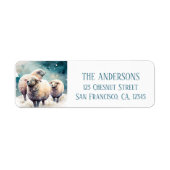 Winter Vibes Waterverf Sheep Retouradres Etiket (Voorkant)