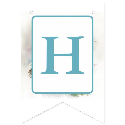 Winter Vibes Waterverf Uil - Verjaardag Vlaggetjes (Tweede vlag)