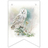 Winter Vibes Waterverf Uil - Verjaardag Vlaggetjes (Eerste vlag)