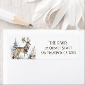 Winter Vibes White Tailed Herten Retouradres Etiket (Insitu)