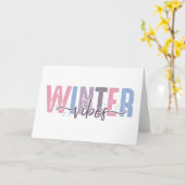 Winter Vibes - zachte pasteltypografie Kaart (Gele Bloem)