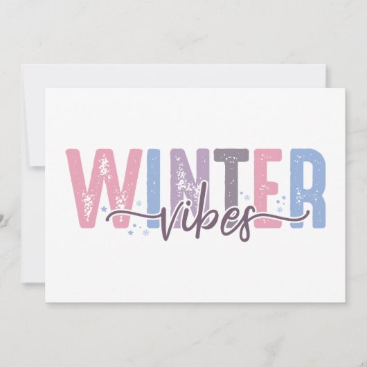 Winter Vibes - zachte pasteltypografie Kaart (Voorkant)
