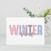 Winter Vibes - zachte pasteltypografie Kaart (Staand voorkant)