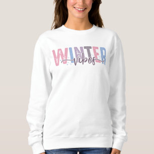 Winter Vibes - zachte pasteltypografie Trui