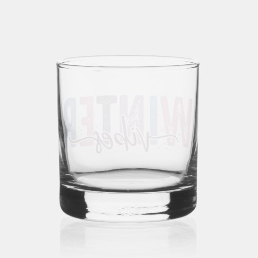 Winter Vibes - zachte pasteltypografie Whisky Glas (Achterkant)