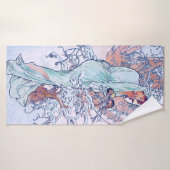 Winter (Vier seizoenen), Alphonse Mucha Badhanddoek (Badhanddoek)