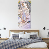 Winter (Vier seizoenen), Alphonse Mucha Canvas Afdruk (Insitu (Slaapkamer))