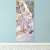 Winter (Vier seizoenen), Alphonse Mucha Canvas Afdruk (Insitu (Houten vloer))