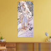 Winter (Vier seizoenen), Alphonse Mucha Canvas Afdruk (Insitu (Woonkamer))