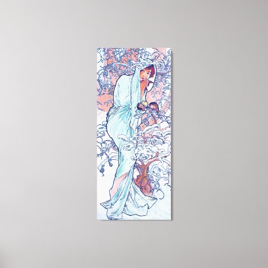 Winter (Vier seizoenen), Alphonse Mucha Canvas Pri (Voorkant)