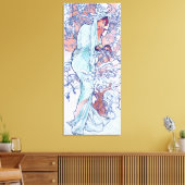 Winter (Vier seizoenen), Alphonse Mucha Canvas Pri Afdruk (Insitu (Woonkamer))