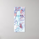 Winter (Vier seizoenen), Alphonse Mucha Canvas Pri Afdruk (Voorkant)