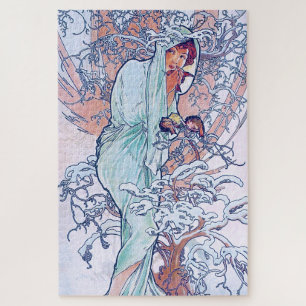 Winter (Vier seizoenen), Alphonse Mucha Legpuzzel