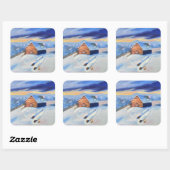 Winter Vierkante Sticker (Vel)