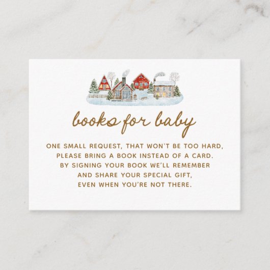 Winter Village Baby shower Boek aanvragen Informatiekaartje (Voorkant)