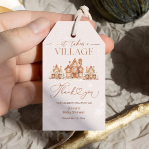 Winter Village Baby shower Dank u Cadeaulabel