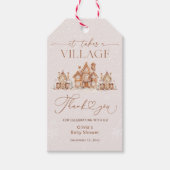 Winter Village Baby shower Dank u Cadeaulabel (Voorkant)