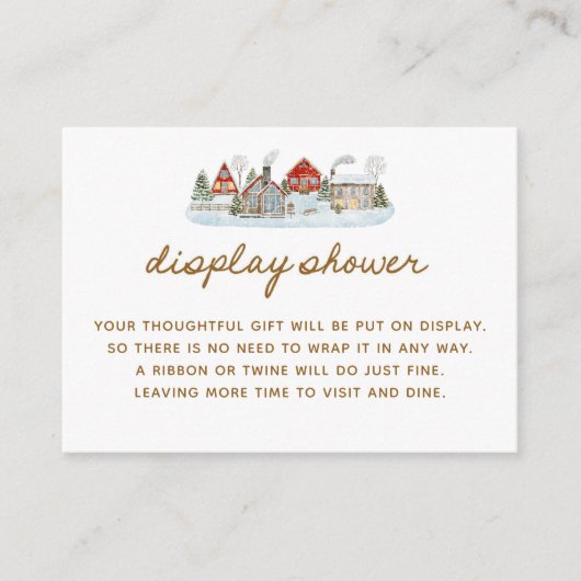 Winter Village Baby Shower Display Douche Informatiekaartje (Voorkant)
