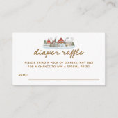 Winter Village Baby shower Luier Raffle Tickets Informatiekaartje (Voorkant)