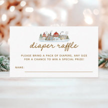 Winter Village Baby shower Luier Raffle Tickets