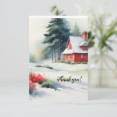 Winter Village Bedankkaart (Staand voorkant)