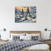 Winter Village Canvas Art (Insitu (Slaapkamer))