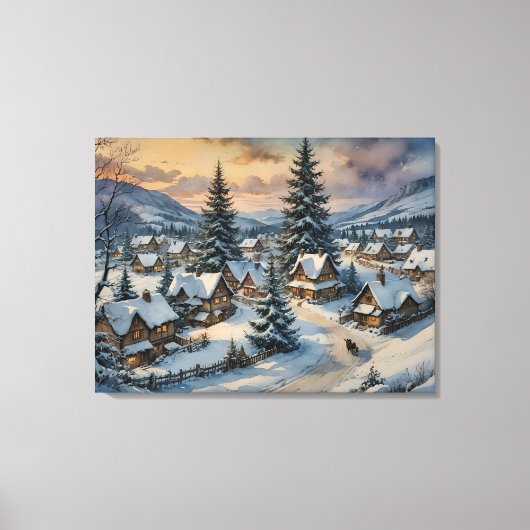 Winter Village Canvas Art (Voorkant)