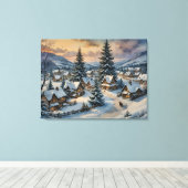 Winter Village Canvas Art (Insitu (Houten vloer))
