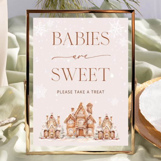 Winter Village Christmas Baby's zijn zoet Poster
