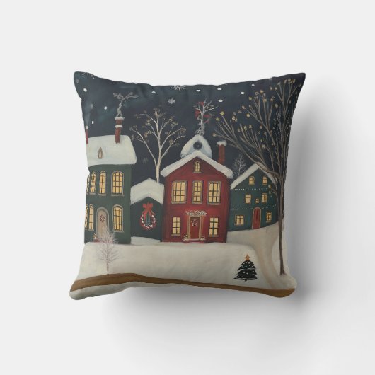 Winter Village Cozy Rustic Baby Shower Decor Kussen (Achterkant)