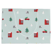 Winter Village Gift Bag - Holiday Gift Idea Groot Cadeauzakje (Achterkant)