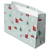 Winter Village Gift Bag - Holiday Gift Idea Groot Cadeauzakje (Achterkant Gekanteld)