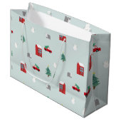 Winter Village Gift Bag - Holiday Gift Idea Groot Cadeauzakje (Voorkant Gekanteld)